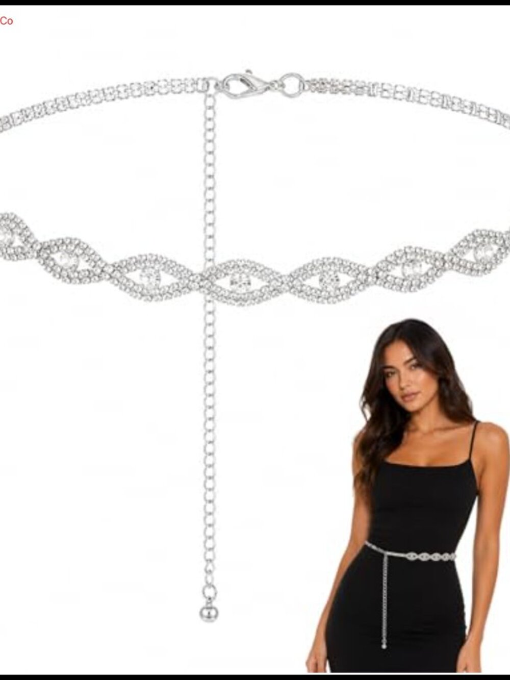 Rhinestone Crystal Diamond Belt Adjustable Thin Bridal Waist Chain for Dresses